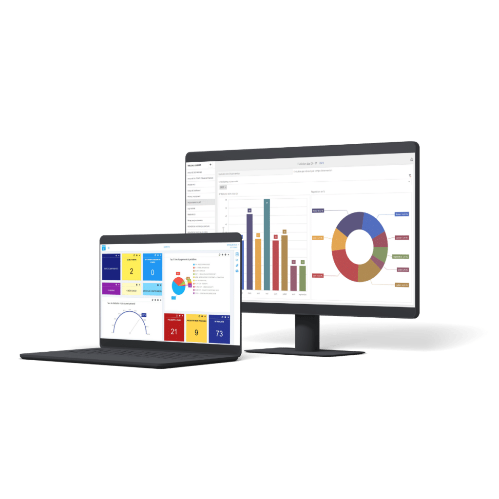 Logiciel de gestion de maintenance aéronautique mockup